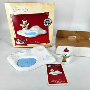 Hallmark Ornament Holiday Hill 1st Series Snow Cub Club Bear Pond Display 2002